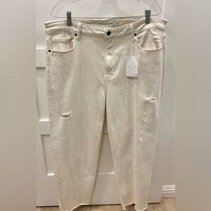 Carly Jean Los Angeles Women's Off-White Wide Leg Jeans